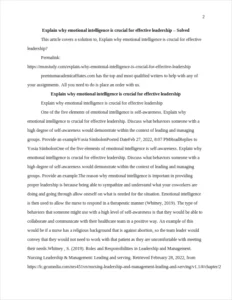 Explain why emotional intelligence is crucial for effective leadership – page 2