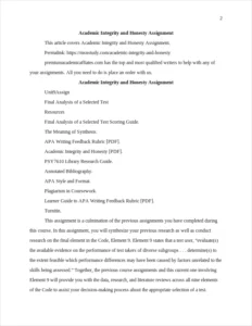Academic Integrity and Honesty – page 2