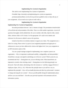 Implementing New System in Organization – page 2