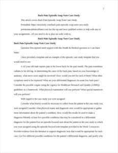 Back Pain Episodic Soap Note Case Study – page 2