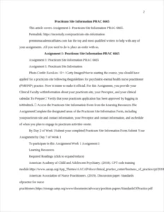 Practicum Site Information – page 2