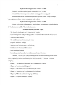 Psychiatric Nursing Questions STUDY GUIDE – page 2