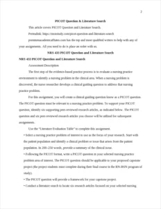 PICOT Question & Literature Search – page 2