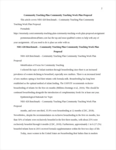 Community Teaching Plan Community Teaching Work Plan Proposal – page 2