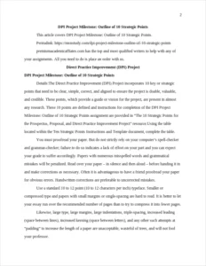 DPI Project Milestone: Outline of 10 Strategic Points – page 2