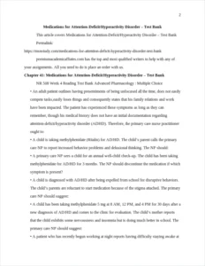 Medications for Attention-Deficit/Hyperactivity Disorder – Test Bank – page 2
