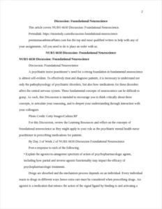 Discussion: Foundational Neuroscience – page 2