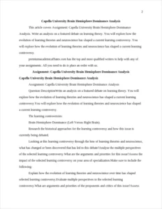Capella University Brain Hemisphere Dominance Analysis – page 2