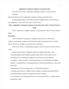 Application to Pragmatic Adequacy Group Discussion – page 2