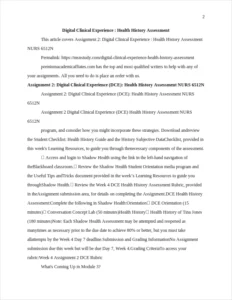 Digital Clinical Experience : Health History Assessment – page 2