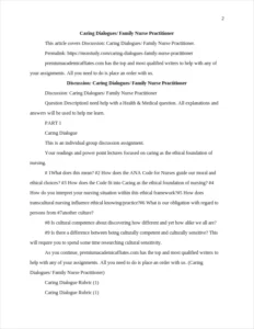 Caring Dialogues/ Family Nurse Practitioner – page 2