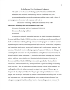 Technology and Cost Containment – page 2