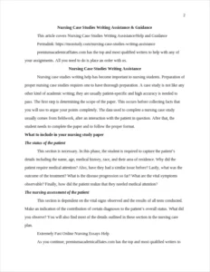 Nursing Case Studies Writing Assistance – page 2