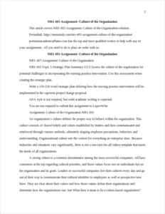 NRS 493 Assignment: Culture of the Organization – page 2