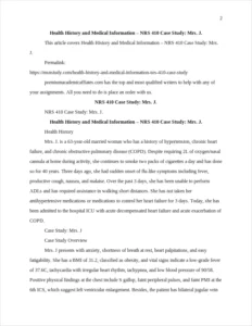 Health History and Medical Information - NRS 410 Case Study – page 2