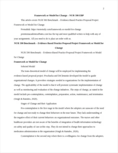 Framework or Model for Change – page 2
