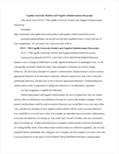 Capella University Positive and Negative Reinforcement Discussion – page 2