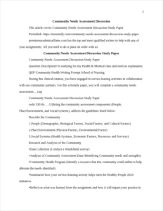 Community Needs Assessment Discussion – page 2