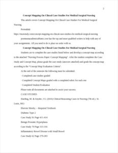 Concept Mapping On Clincal Case Studies For Medical Surgical Nursing – page 2