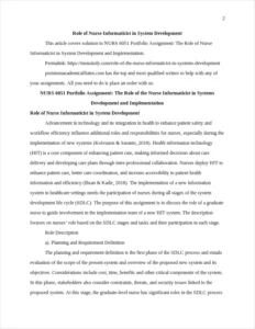 Role of Nurse Informaticist in System Development – page 2