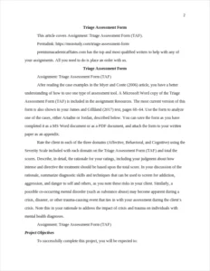 Triage Assessment Form – page 2