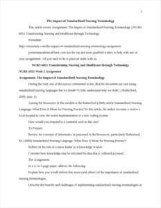 The Impact of Standardized Nursing Terminology – page 2