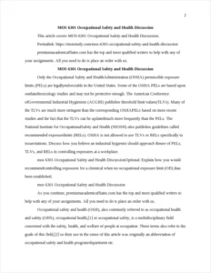 MOS 6301 Occupational Safety and Health Discussion – page 2