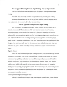 How to Approach Nursing Research Paper Writing – page 2