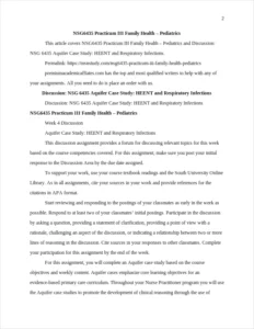 NSG6435 Practicum III Family Health – Pediatrics – page 2