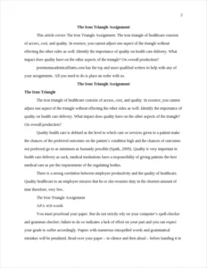 The Iron Triangle Assignment – page 2