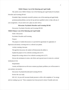 NR601 Primary Care of the Maturing and Aged Family – page 2