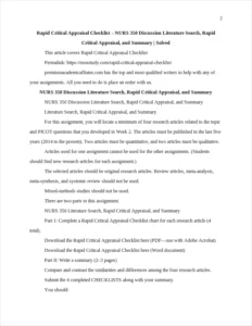 Rapid Critical Appraisal Checklist – page 2