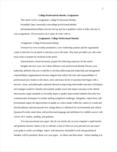 College Professional Identity – page 2