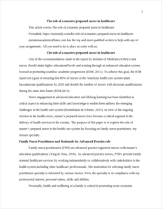 role of a masters prepared nurse in healthcare – page 2