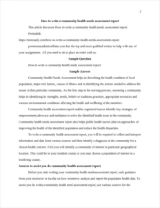 How to write a community health needs assessment report – page 2
