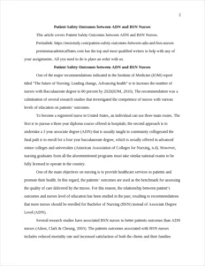 Patient Safety Outcomes between ADN and BSN Nurses – page 2