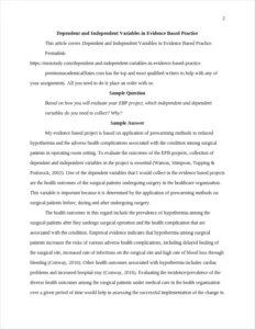 Dependent and Independent Variables in Evidence Based Practice – page 2