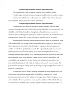 Using nursing care models in diverse healthcare settings – page 2