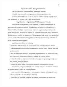 Organizational Risk Management – page 2
