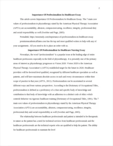 Importance Of Professionalism In Healthcare Essay – page 2