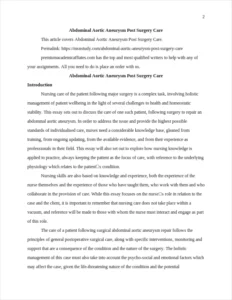 Abdominal Aortic Aneurysm Post Surgery Care – page 2