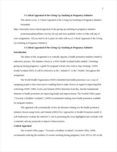 Critical Appraisal of the Giving Up Smoking in Pregnancy Initiative – page 2