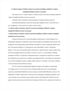 Critical Analysis of Patient-centred Assessment – page 2