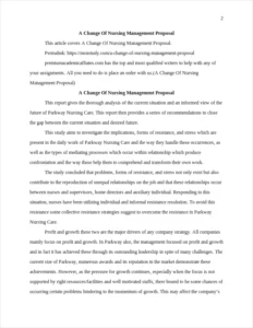 Change Of Nursing Management Proposal – page 2