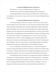 Caring And Helping Profession Nursing Essay – page 2