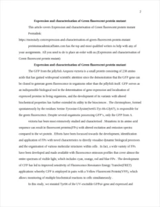Expression and characterisation of Green fluorescent protein mutant – page 2