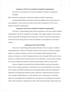 Experiences Of The Nurses Related To Handoff Communication – page 2