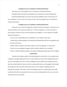 Example Essay on Transition to Professional Practice – page 2