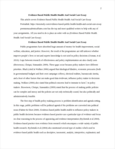 Evidence Based Public Health Health And Social Care Essay – page 2