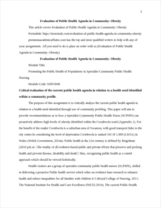 Evaluation of Public Health Agenda in Community – page 2